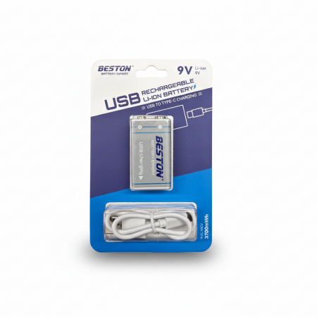 Презареждаема батерия с USB Type-C BESTON Li-ion 9V 3700mWh