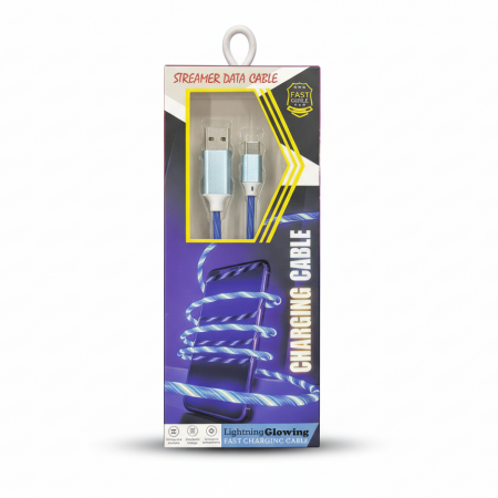 Светещ кабел Fast Charging USB Type-A към Type-C 