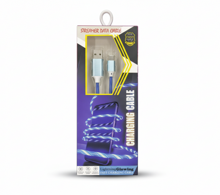 Светещ кабел Fast Charging USB Type-A към Type-C 