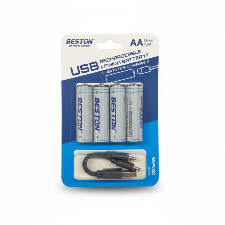 Презареждаеми батерии АА с USB Type-C BESTON Li-ion 1.5V 2200mWh
