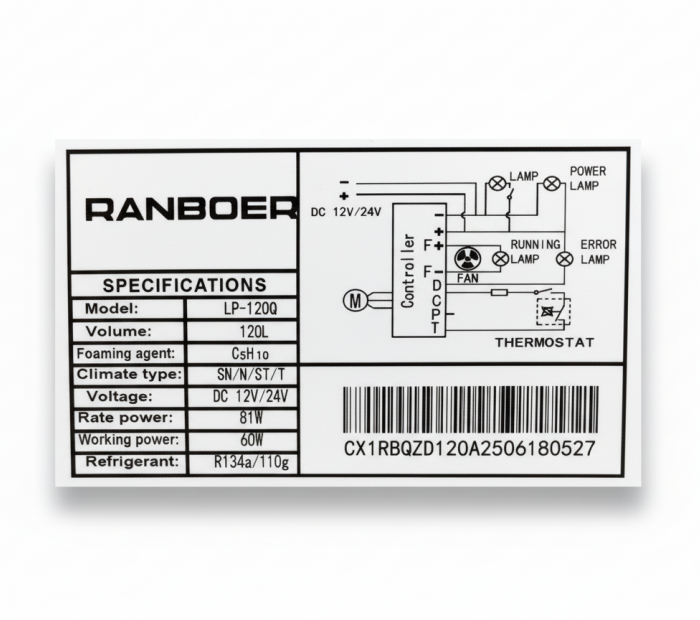 Преносим Хладилник RANBOER LP-1200 120L обем