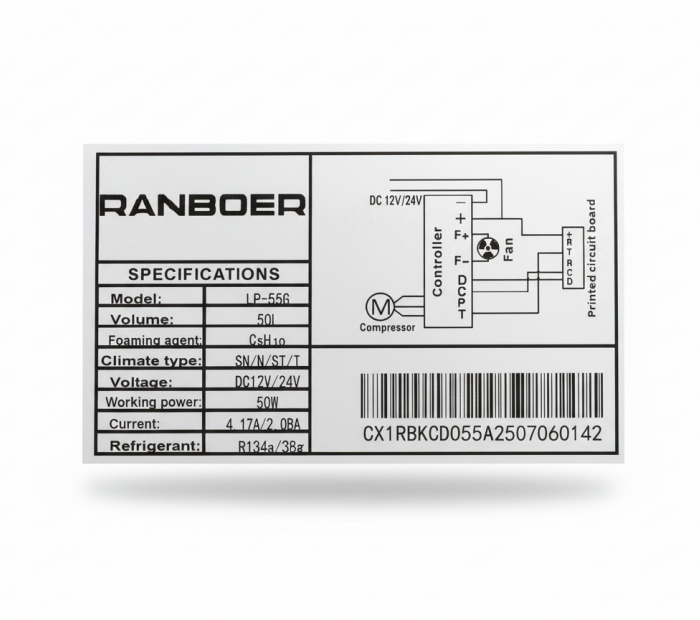Преносим хладилник RANBOER LP-55G 50L обем